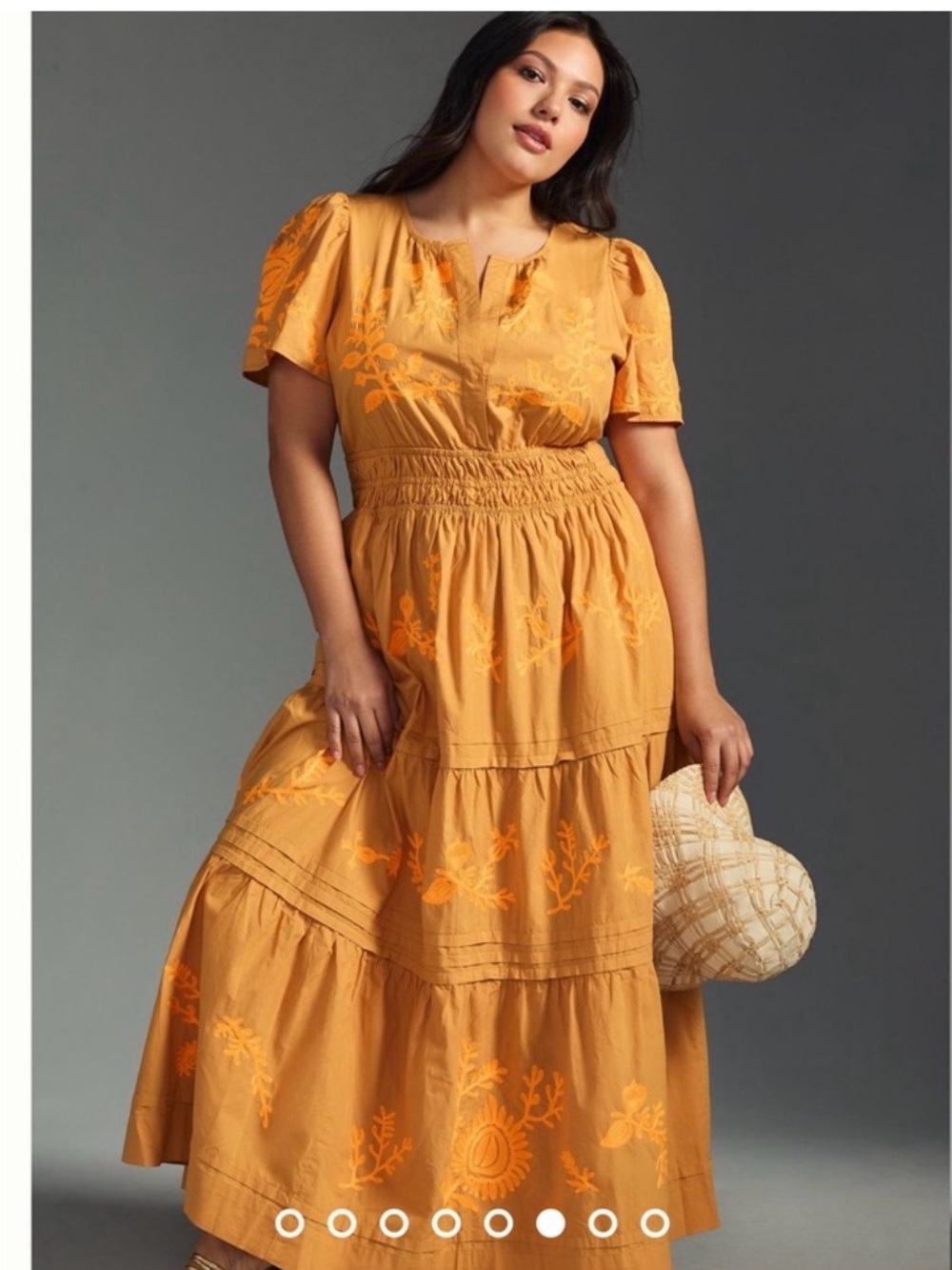 Anthropologie Somerset Embroidered Tiered Maxi Dress XL
